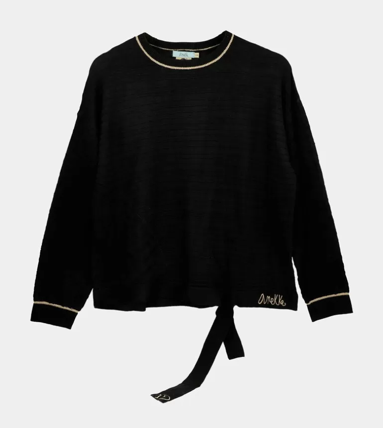 Black Shoen Crew Neck Sweater | Anekke Fashion