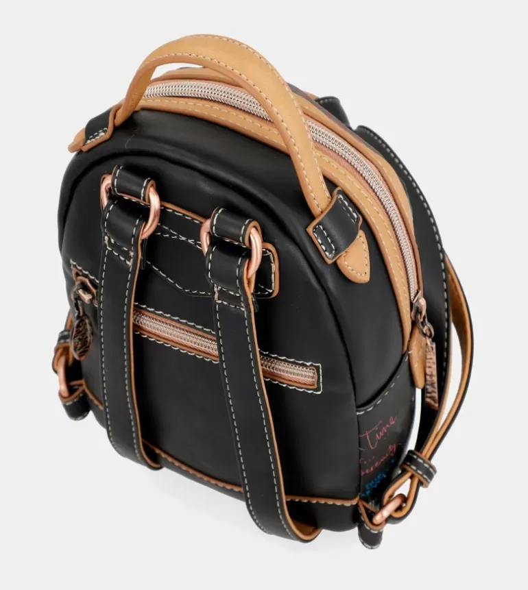 Coral Black Mini Backpack For Strolling | Anekke Outlet