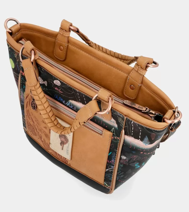 Coral Black Oval Shopper With Shoulder Strap | Anekke Flash Sale