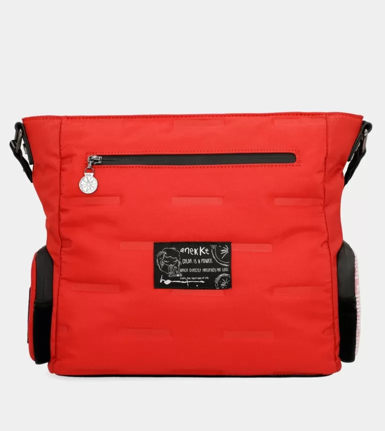 Nature Colors Red Shoulder Bag With Pockets | Anekke Best Sale