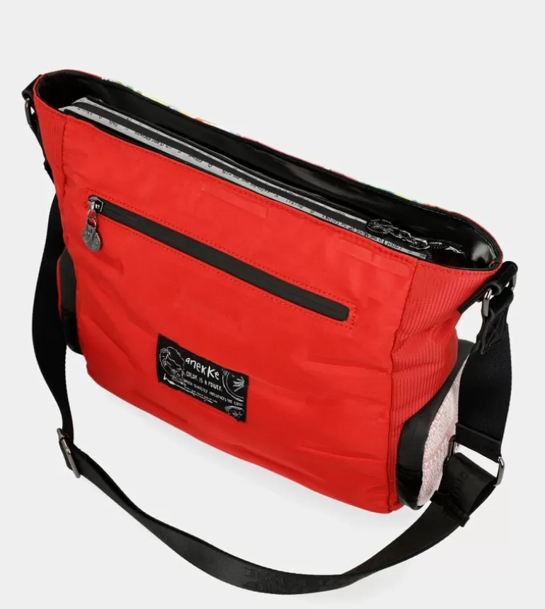 Nature Colors Red Shoulder Bag With Pockets | Anekke Best Sale