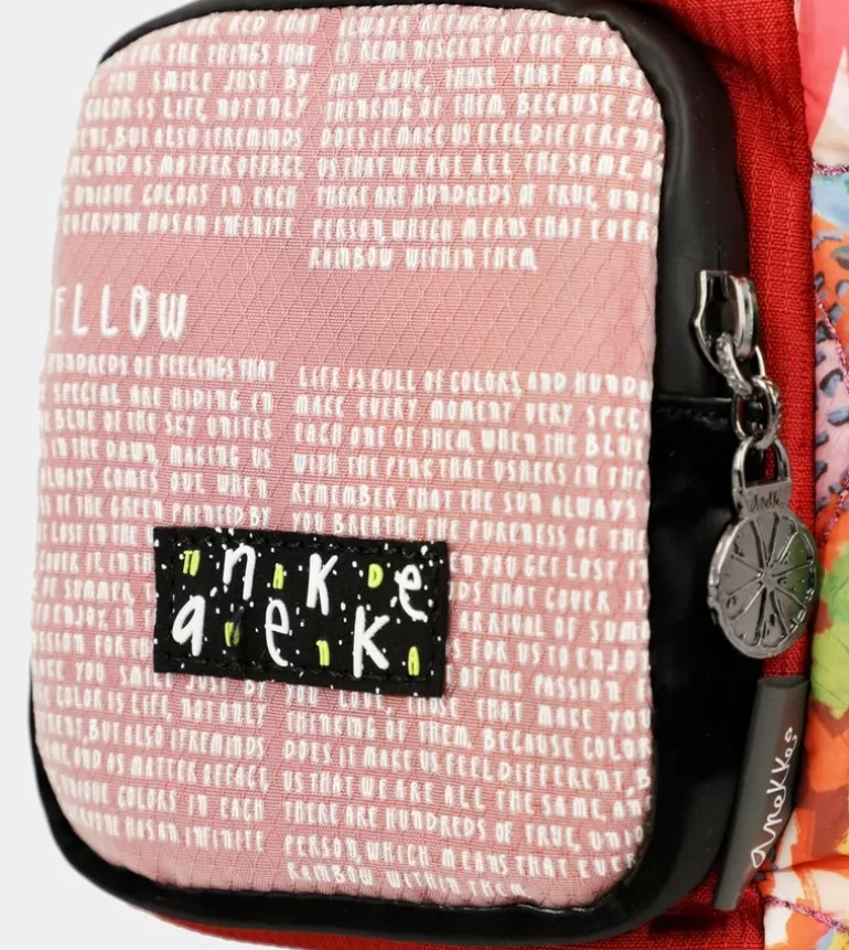 Nature Colors Red Shoulder Bag With Pockets | Anekke Best Sale